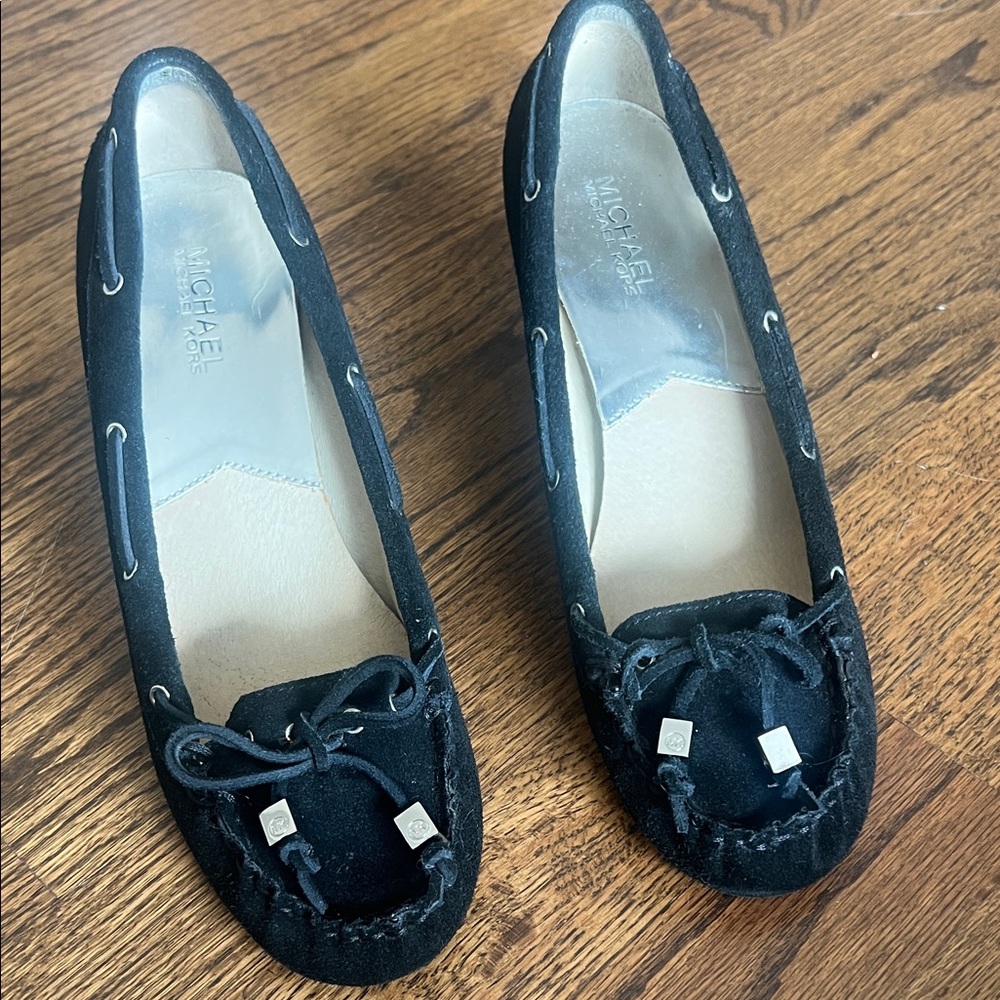 Michael Kors Black Moccasin Wedge Leather Loafer for Women